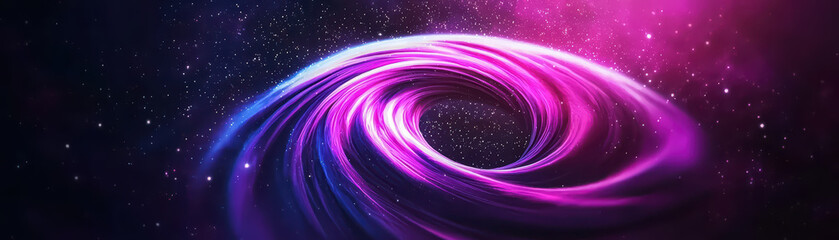 Obraz premium vibrant cosmic scene showcasing colorful nebula with swirling purple and blue hues, surrounded by sparkling stars and deep space elements