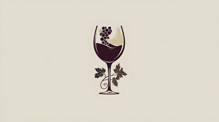 red wine glass with grapes logo design concept. logo design wine shop, wine glass, grape, logo design.vector, icon, symbol, idea, Wine bar, Restaurant,winery, wine degustation. wine maker concept.