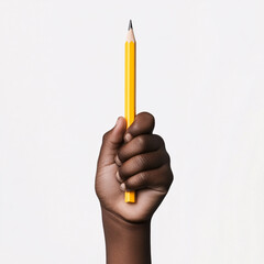hand holding pencil