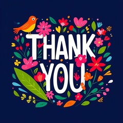  a floral thank-you square greeting card theme