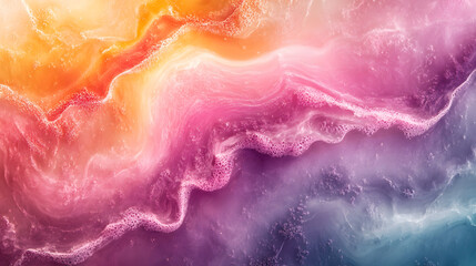 Overhead Capture of Stunning Colored Resin Fluid Texture Blending Harmoniously on a Polished Surface