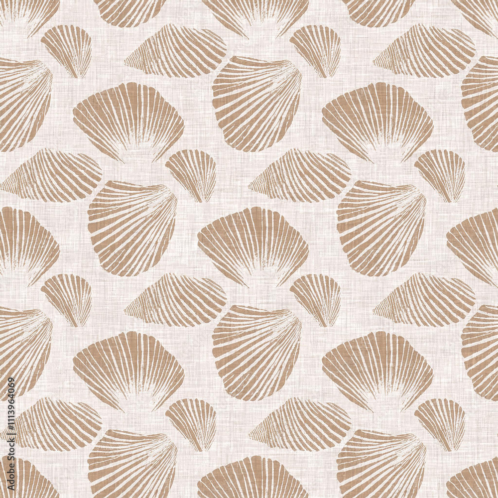 Poster minimal ecru jute shell texture pattern. two tone washed out beach decor background. modern rustic b
