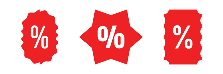 Discount promotion in line and flat icon collection. Discount icon. Shopping tag, cart, coupon, label, sticker, badge, speech bubble with percentage symbol for apps and websites. Eps 10.