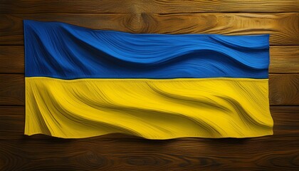 Obraz premium wooden background painted in the Ukrainian flag