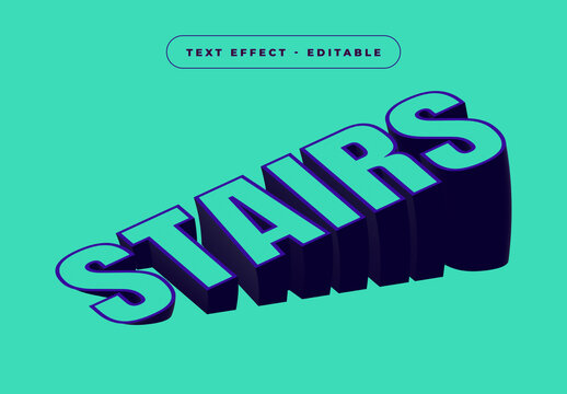 Stairs Text Effect Design Template
