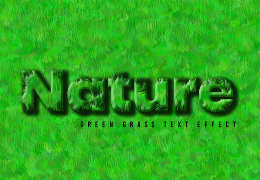 Green Grass Text Effect Template