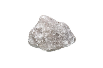 Closeup Gypsum ore on white background, Gypsum used in construction as a building material, wallboard and plaster products (selective focus)