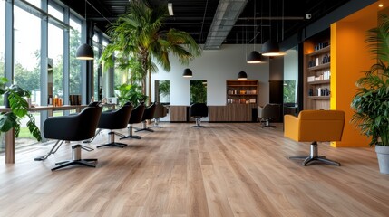 Fototapeta premium Bright and Spacious Beauty Salon Interior Design