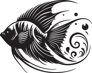Angelfish silhouette vector Images