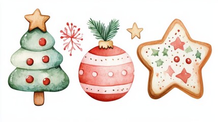 Watercolor Christmas Decorations