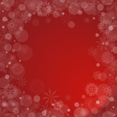 background gradient red. snowflake. festive christmas. square for social online. advertising