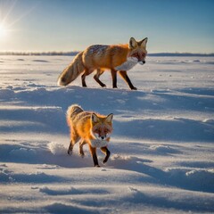 Obraz premium fox in the snow