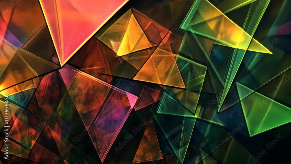 Aufkleber abstract geometric shapes in vibrant colors creating a dynamic visual experience