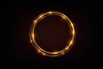 Glowing Golden Light Circle on Dark Background