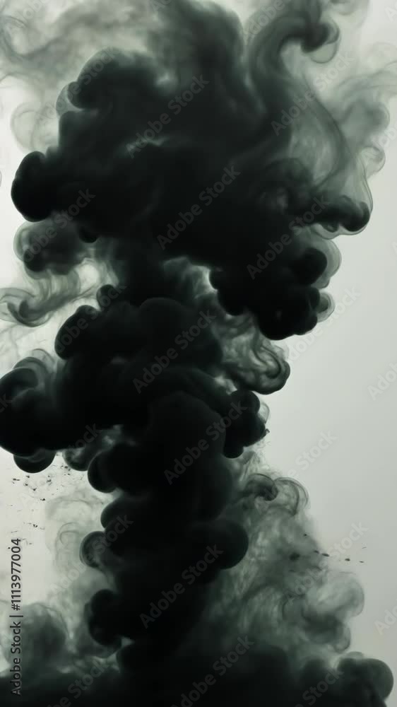 Aufkleber black smoke rises dramatically against a light backdrop creating a captivating visual effect in a dy