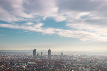 Panorama sur la ville de Lyon en France