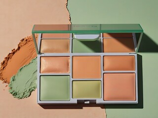 Multicolored Makeup Palette With Concealer Shades