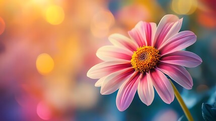 Abstract Digital Flower Artwork with Mesmerizing Colorful Petal Layers Illustration