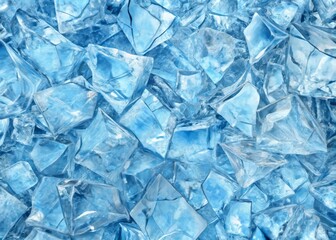 Obraz premium Cracked Ice Block Background with Overlay for Winter and Summer Refreshments - Shiny Foil Displacement 3D Rendering for Cool Aesthetic Designs