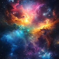 Naklejka premium Multi colored stratospheric hues glowing within abstract galaxy design