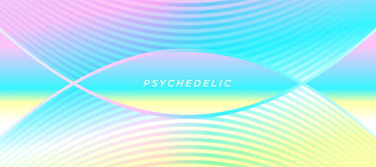 Geometric background with space for text. Digital technology concept psychedelic background vector illustration. Abstract modern background with abstract flowing lines and shapes