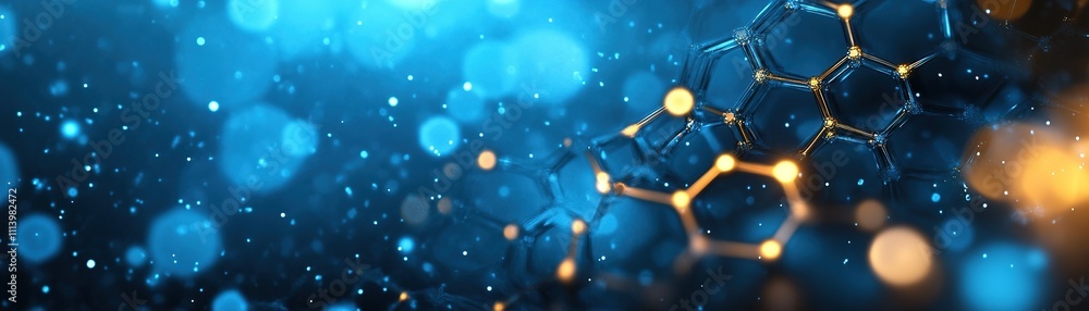 Poster exploring molecular structures in a blue particle environment a scientific visualization perspective
