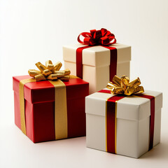 Fototapeta premium There are three beautifully designed gift boxes stacked on top of each other