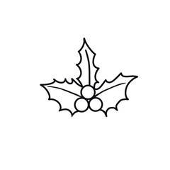 Simple Holly Illustration for Holiday Design