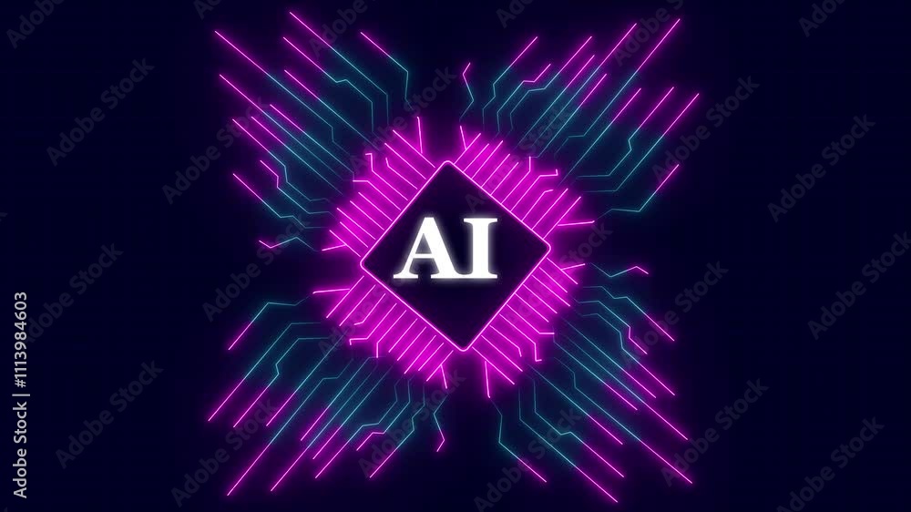 Aufkleber digital pulses and signals from the chip propagate through the motherboard. concept animation shows 