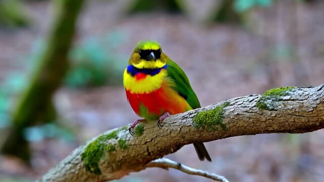 Colorful Bird on a Branch