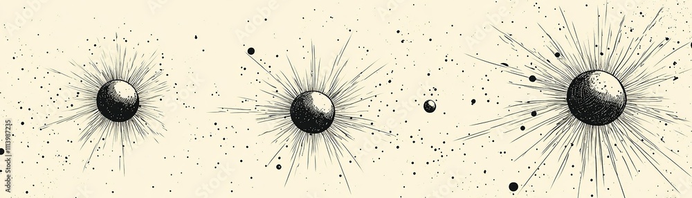 Poster cosmic explosion of celestial bodies outer space artistic rendering abstract environment dynamic vie