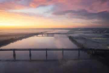 Lever de soleil sur la Garonne