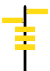 Blank Yellow Road or Street Sign, Isolated on White. Can be used as a Text Frame.