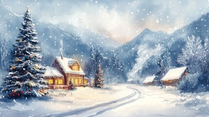Fototapeta premium Idyllic Winter Wonderland Scene