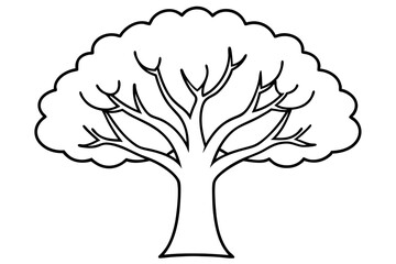 A simple Tree Tales line art vector