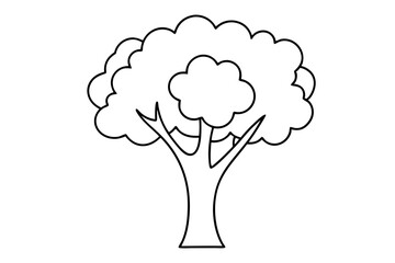 A simple Tree Tales line art vector