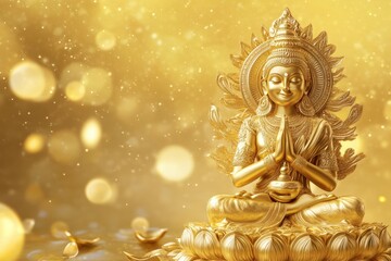 Fototapeta premium Golden template design for Dhanteras celebration