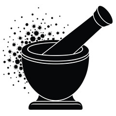 mortar silhouette white background.