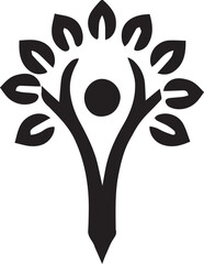  tree people logo design. simple creative icon vector