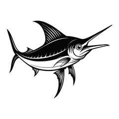 swordfish on white background.