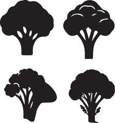 Silhouette Collection of Various Tree Shapes - Adobe Stock