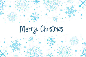 Merry Christmas greeting card. bright banner christmas card with snowflake border
