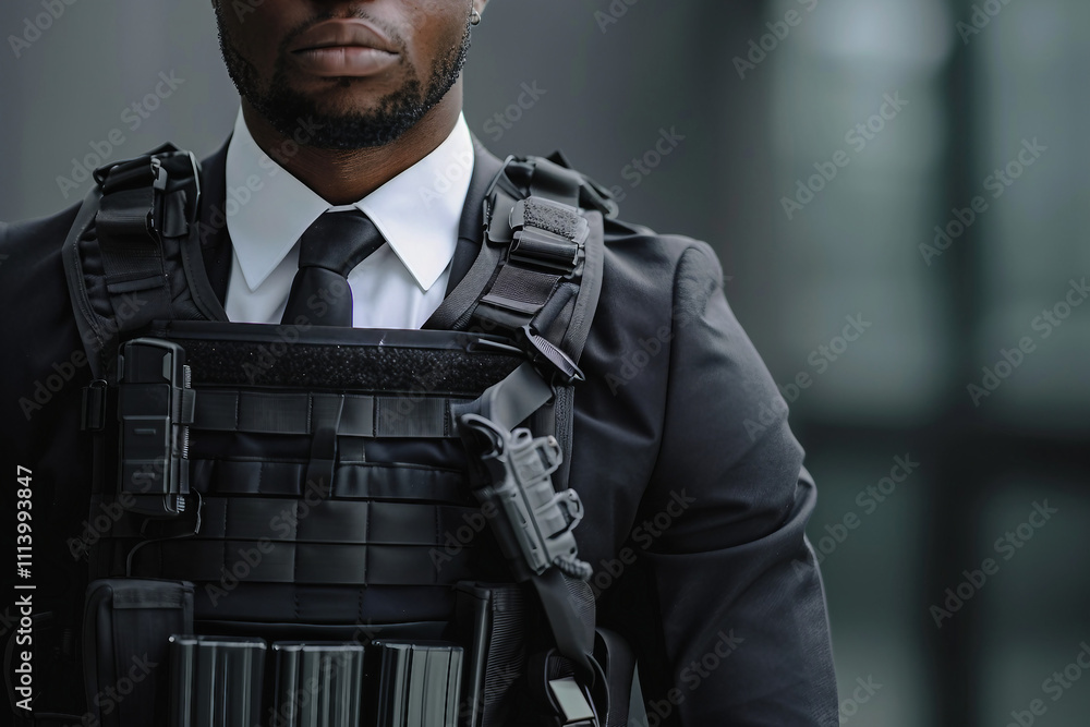 Poster security officer working in police generative ai image