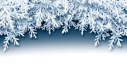 Frosty winter branches with a snowy texture, creating a serene, wintery border. Ideal for festive designs and winter-themed projects.