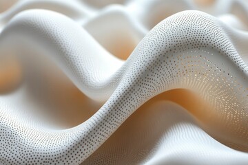 Abstract Wave Pattern of Perforated Fabric - 3D Rendered Textile Texture