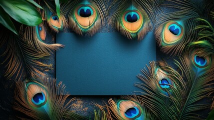 Peacock Feather Frame Background