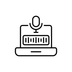 Ai voice generator outline icons, minimalist vector illustration ,simple transparent graphic element .Isolated on white background