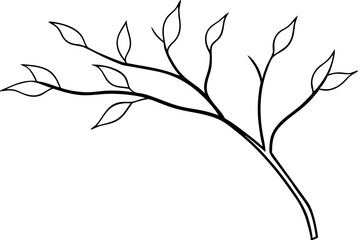 Elegant Branching Line Art Vector