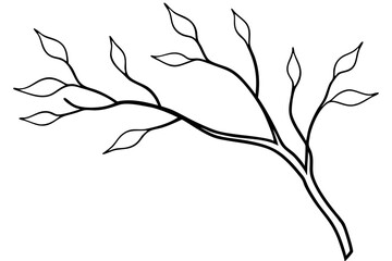 Elegant Branching Line Art Vector