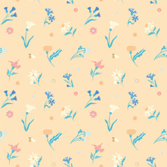 Delicate Floral Pattern with Cornflowers